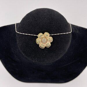 Brighton Petal Pusher Enamel Flower Pendant/ Swarovski Crystal Center Pistil